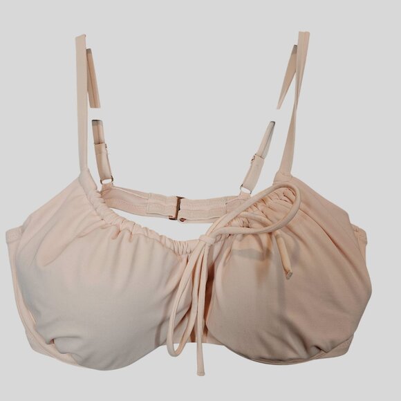 Shade & Shore Womens 36D Light Pink Underwire Bikini Top Adjustable Straps Tie - Picture 1 of 7